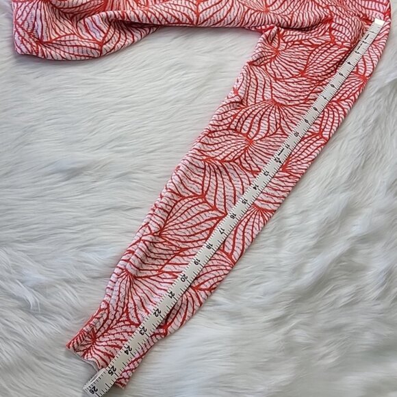 COVINGTON Orange White Abstract Button Crewneck Office Casual Cardigan Sweater L - Picture 9 of 9